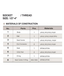 VAP0004 True Union Ball Check Valve, 1/2" ~ 4".